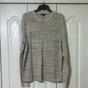 Liverpool Lis Sngeles Beige Striped Henley Shirt